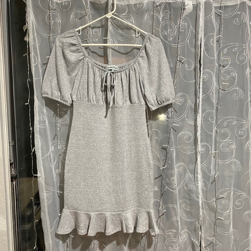 francesca’s grey off the shoulder dress!